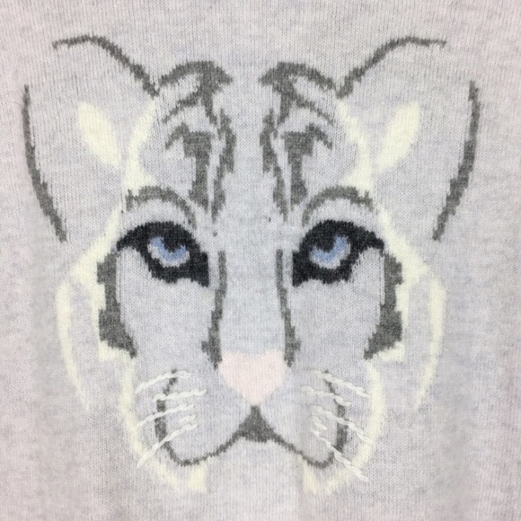 C WONDER Sweater Cashmere Lambswool Blend Snow Tiger Neutral Colors Small NWT - Picture 5 of 9